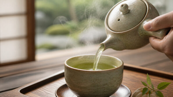 Hot green tea
